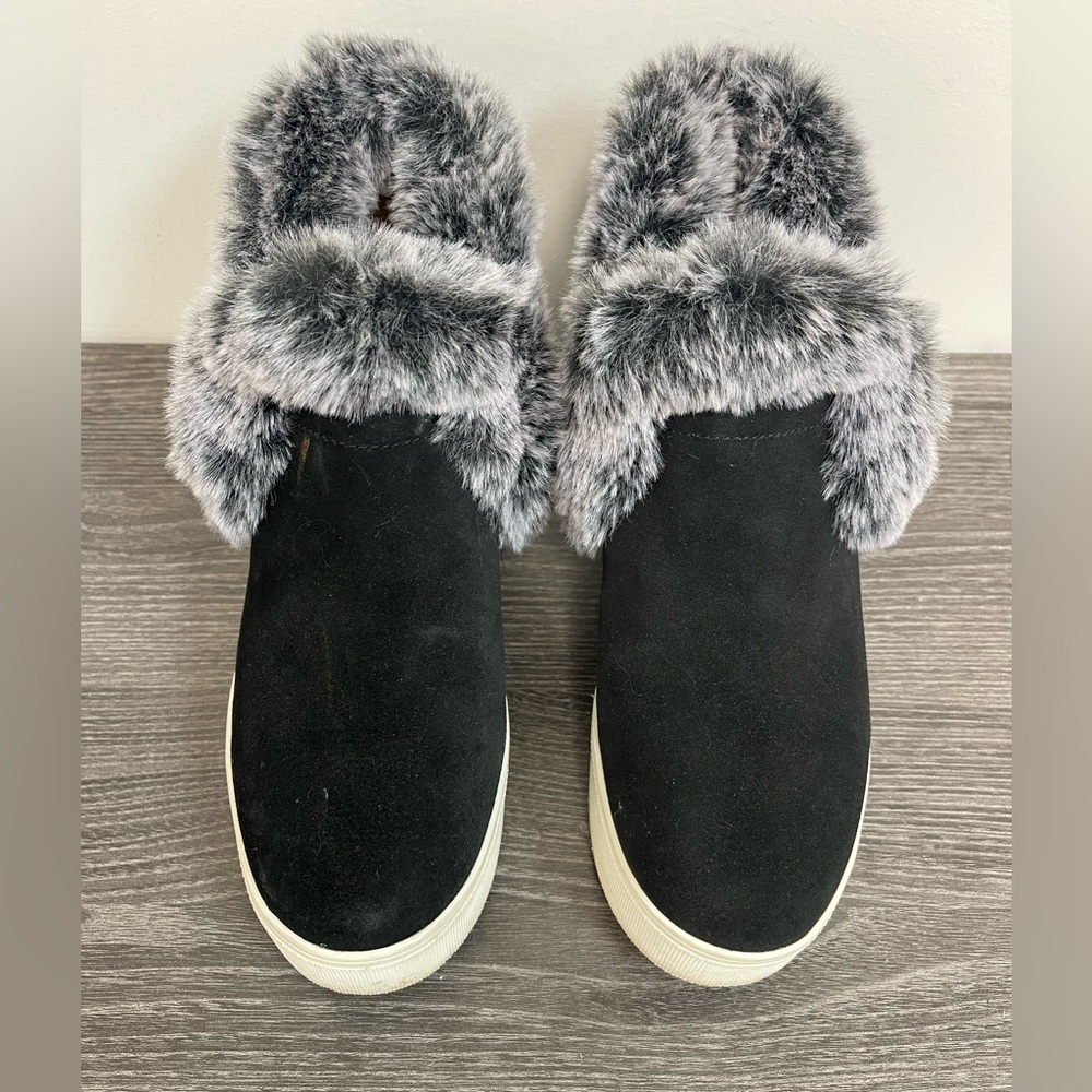 J Slides black suede bootie